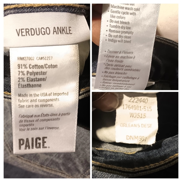 Paige Jeans~Verdugo Ankle~Orleans Distressed Jeans~Womens Size 27 - Picture 5 of 5